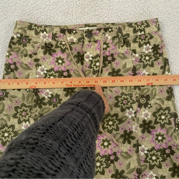 Christopher & Banks Skort Floral Green Purple Size 10 Pockets Gorpcore Ripstop - Picture 7 of 11